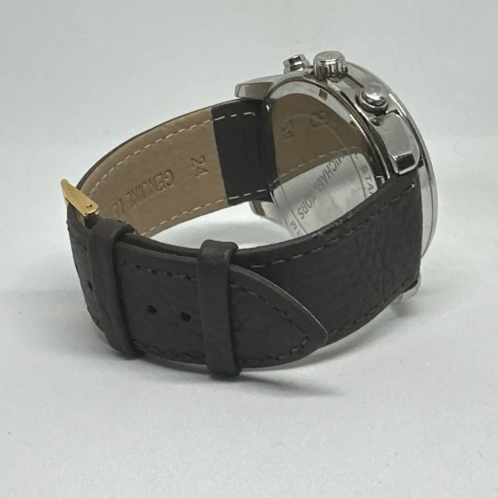 Michael Kors Mercer MK8292 Men's Brown Leather Analog Dial Quartz Watch HME597